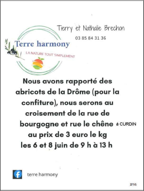 Vente fruits Terre Harmony